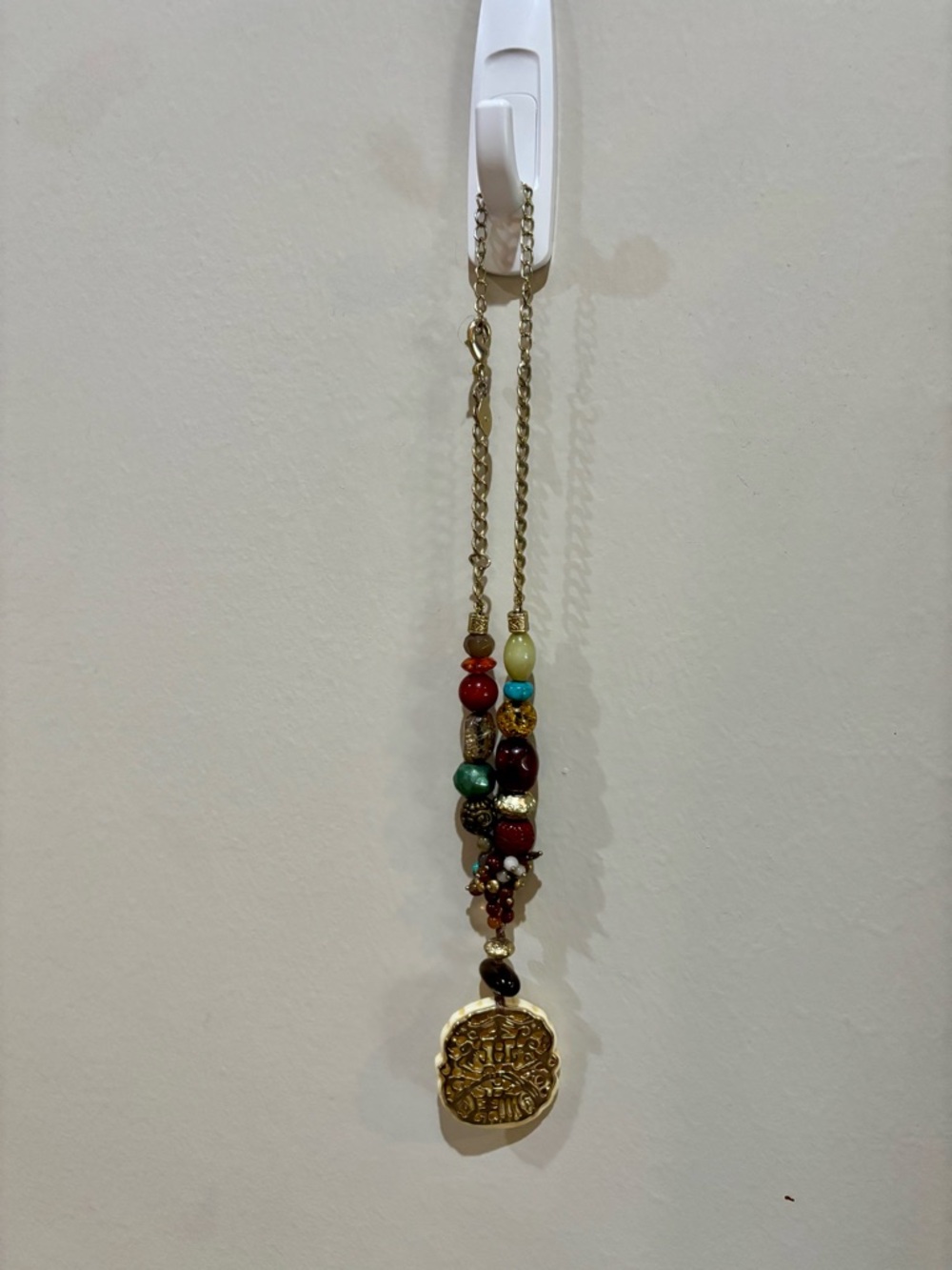 Chico's Gold-Tone Multicolor Beaded Pendant Necklace